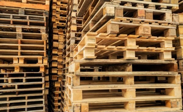Stack Of Wooden Pallet Industrial Wood Pallet At Factory Warehouse Cargo And Shipping Concept T20 Qjbbky Scaled
